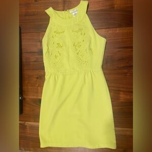 Elegant Lime Yellow Green Sleeveless Dress